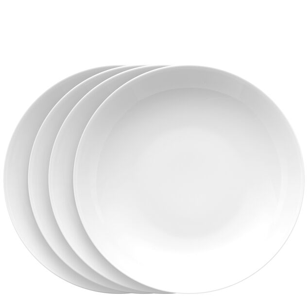 Soup Plates Set, 4 pieces, 9 inch | Medaillon White image number 0